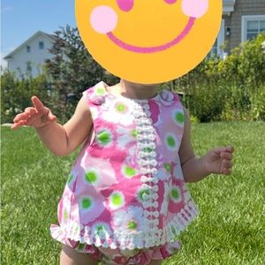 Mud Pie toddler girls Pink Floral Dress